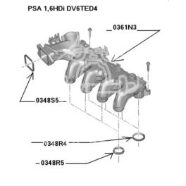 uszczelka kolektora ssącego Citroen, Peugeot 1,6HDi kolektor/rura (oryginał Peugeot)