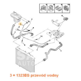 przewód wodny chłodnicy Peugeot 407 1,6HDi zbiornik/ chłodnica - oryginał Peugeot