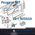 zawias drzwi Peugeot 307 prawy przód górny (oryginał Peugeot)