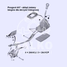 linka zmiany biegów Peugeot 407 BE4T (przejście) (oryginał Peugeot)