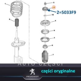 podkładka poduszki amortyzatora Citroen DS5/ Peugeot 3008 - francuski oryginał Peugeot