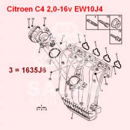 uszczelka przepustnicy Citroen/ Peugeot 1,8-16v/ 2,0-16v EW... oryginał Citroen