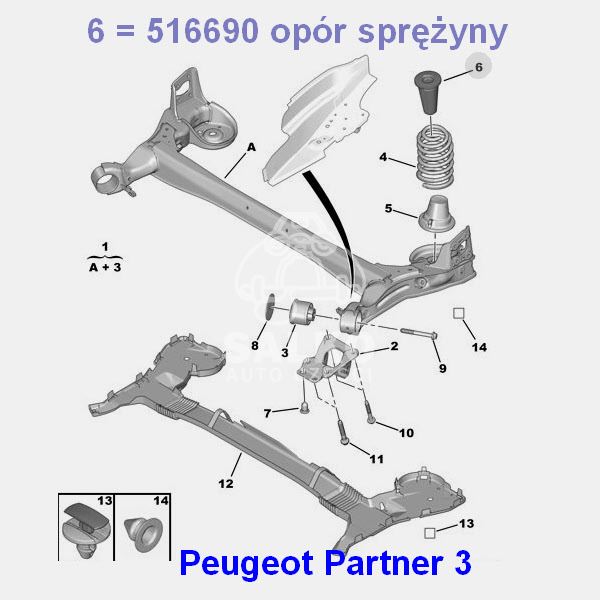 Poduszka Sprężyny Tył Citroen Berlingo Iii/ Ds5../Peugeot Partner Tepee... Górny Odbój - Oryginał Peugeot