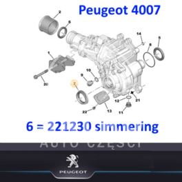 uszczelniacz dyfra tył Peugeot 4007 centralny pod wał napędowy (oryginał Peugeot)
