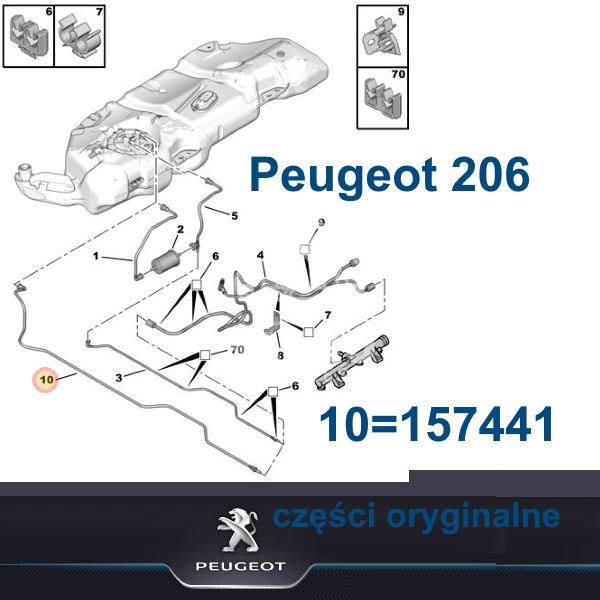 Przewód Paliwa Peugeot 206 1,1-2,0 (Oryginał Peugeot)