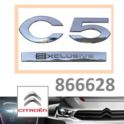 znak do Citroen C5 III na tylną klapę - napis "C5 exclusive" (oryginał Citroen)