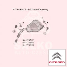 wieszak tłumika Citroen C5 II/C6/C8... oryginał Citroen