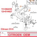 śruba wahacza Citroen C5 tylnej tulejki przedniego wahacza - nowy oryginał Citroen nr 514427