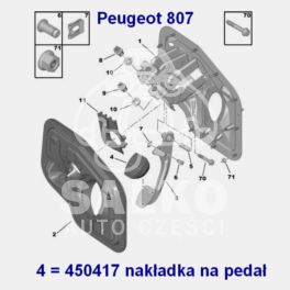 nakładka pedału hamulca Peugeot od OPR10738- (oryginał Peugeot)