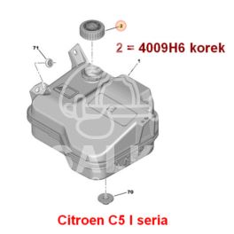 korek zbiornika płynu LDS Citroen C5 I wszystkie modele - oryginał Citroen
