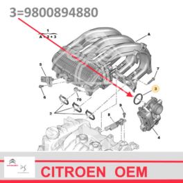 uszczelka przepustnicy Citroen C3/ C4.../ Peugeot 1,2VTi, oryginał Citroen