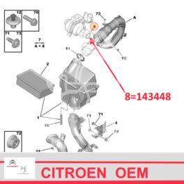 uszczelka rury do turbosprężarki Citroen/ Peugeot 2,0HDi-16v - oryginał Peugeot