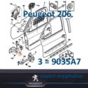 zawias drzwi Peugeot 206 lewy przód górny lub prawy przód dolny (oryginał Peugeot)