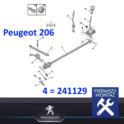 podpora - wspornik cięgna biegów Peugeot 206 1,4HDi MA - nowy oryginał Peugeot,