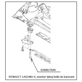 śruba belki tył LAGUNA II montaż do karoserii - oryginał Renault