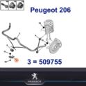 obejma gumy stabilizatora Peugeot 206 środkowa (oryginał Peugeot)