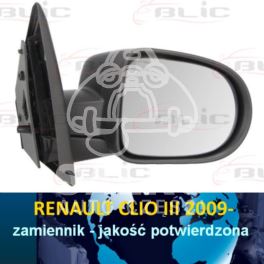 lusterko CLIO III od 2009 prawe elektryczne 7pin czarne - nowe w zamienniku