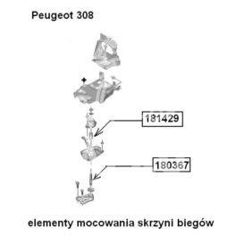 szpilka skrzyni biegów Citroen, Peugeot DW8 mocowanie poduszki (oryginał Peugeot)