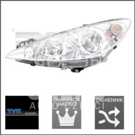reflektor Peugeot 308 I lewy H1+H7 ele TYC
