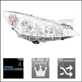 reflektor Peugeot 308 I prawy H1+H7 ele TYC