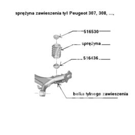 poduszka sprężyny tył Peugeot 307 opór górny - zamiennik niemiecki Febi