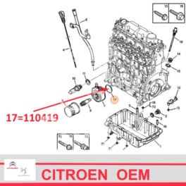 uszczelka chłodnicy oleju Citroen, Peugeot "VALEO" 62mm (oryginał Citroen)