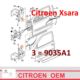 zawias drzwi Citroen XSARA lewy przód górny/ prawy przód dolny (oryginał Citroen)