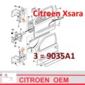 zawias drzwi Citroen XSARA lewy przód górny/ prawy przód dolny (oryginał Citroen)