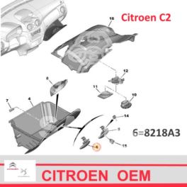 uchwyt do zamka schowka w konsoli Citroen C2/ C3 czarny (oryginał Citroen)