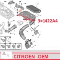 wspornik obudowy filtra powietrza Citroen, Peugeot 1,6HDi przelotka (oryginał Peugeot)