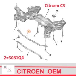 drążek ramy zawieszenia silnika C3 II/ C4 CACTUS/ DS3 - nowy oryginał Citroen