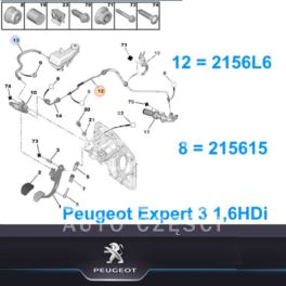 przewód sprzęgła Citroen Jumpy III/ Peugeot Expert 3 1,6HDi - nowy w oryginale Peugeot