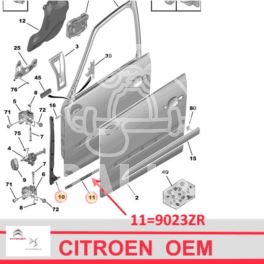 uszczelka drzwi Citroen C4 PICASSO lewy przód, dolna na drzwi (oryginał Citroen)