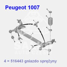 poduszka amortyzatora Citroen C2/ C3.../ Peugeot 1007 opór sprężyny tył dolny - oryginał Peugeot
