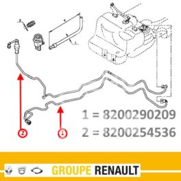 przewód paliwa Renault Master II 2,5dCi od filtra do zbiornika - oryginał Renault