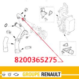 przewód układu chłodzenia Renault Trafic II 2,0dCi od kolektora pompy wodnej do chłodnicy spalin - oryginał Renault