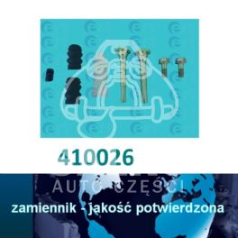 zestaw prowadnic hamulcowych Citroen, Peugeot, Renault przód BOSCH 8-elem - zamiennik hiszpański ERT