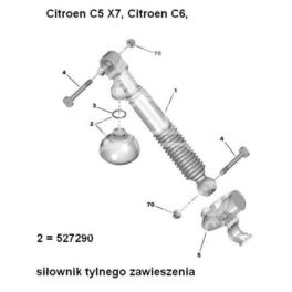 sfera hydropneumatyczna C5 III tył 50KG/385cc KOMBI OEM (oryginał Citroen)