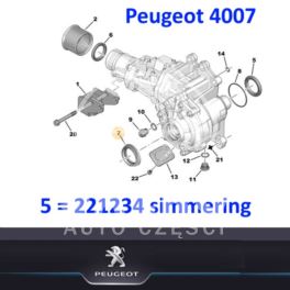uszczelniacz dyfra tył Peugeot 4007 prawy pod półoś (oryginał Peugeot)