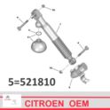 osłona amortyzatora Citroen C5 X7/ C6 hydrauliczne zawieszenie tył dolna na tuleję - strona prawa (oryginał Citroen)