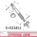osłona amortyzatora Citroen C5 X7/ C6 hydrauliczne zawieszenie tył dolna na tuleję - strona lewa (oryginał Citroen)