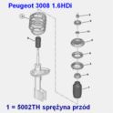 sprężyna zawieszenia Peugeot 3008/ 5008 1,6HDi/ 1,6 THP przód - nowy oryginał Peugeot
