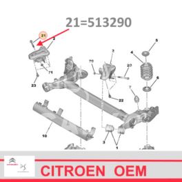 śruba belki tył Citroen C3/ C4-Cactus/ ... montaż do karoserii 115 mm (oryginał Citroen)