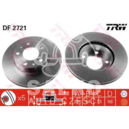 tarcza hamulcowa Citroen, Peugeot, Fiat 280x24x73x65,6 przód 5śr 2006 (oryginał TRW)