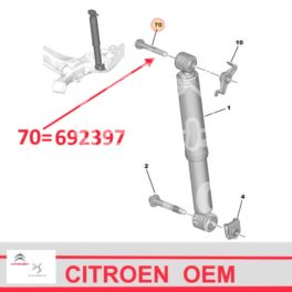 śruba amortyzatora tylnego Citroen C3 II/ Peugeot 2008/ ... górna - nowy oryginał Citroen