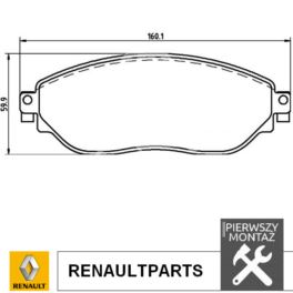 klocki hamulcowe Renault Trafic III od 05.2014r zestaw na przód system TRW - OE Renault