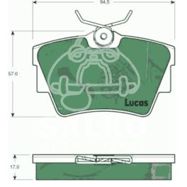 klocki hamulcowe TRAFIC II/ TRAFIC III tył - system LUCAS (producent niemiecki TRW)