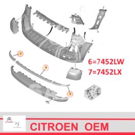 listwa zderzaka Citroen C4 Picasso tył lewa + prawa chrom - nowy oryginał Citroen nr 7452LX