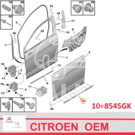listwa drzwi Citroen C5 III od 2008 lewy przód - czarna (oryginał Citroen)