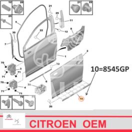 listwa drzwi Citroen C5 III od 2008 prawy przód - chrom (oryginał Citroen)